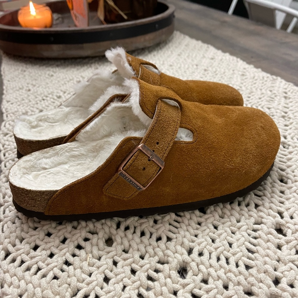 Birkenstock Suede Boston Clogs